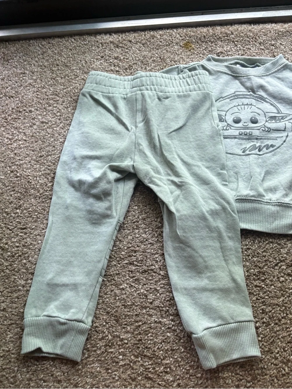Star Wars Kids Mint Green Jogger Set with Baby Yoda Graphic